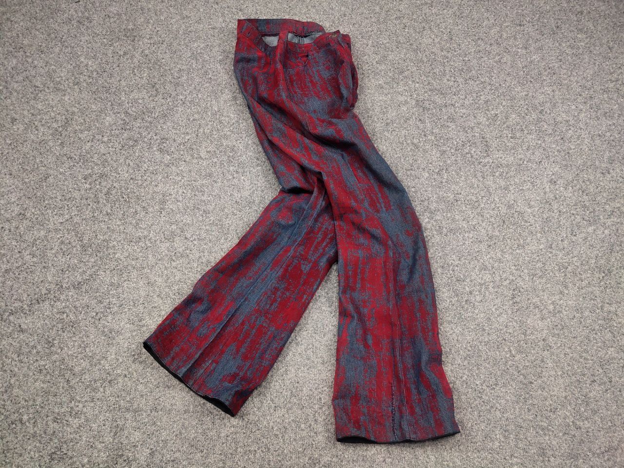 If Six Was Nine Vintage Hysteric Glamour style flared Blue Red Pants Y2K Size 27" / US 4 / IT 40 - 3 Thumbnail