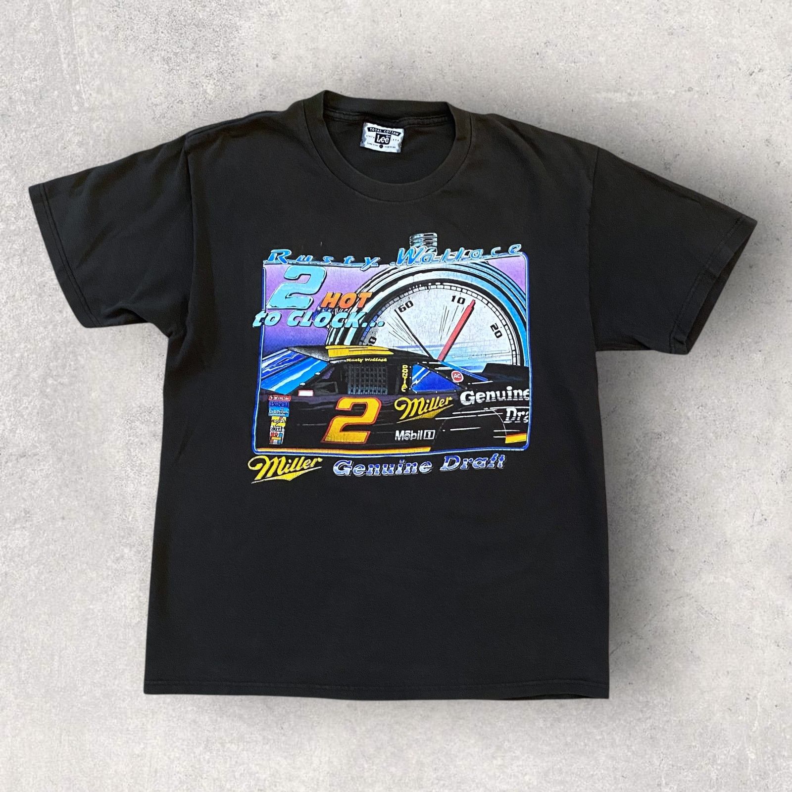 NASCAR × Vintage Vintage 90s Rusty Wallace Miller Draft Beer Racing T Shirt Size US L / EU 52-54 / 3 - 1 Thumbnail