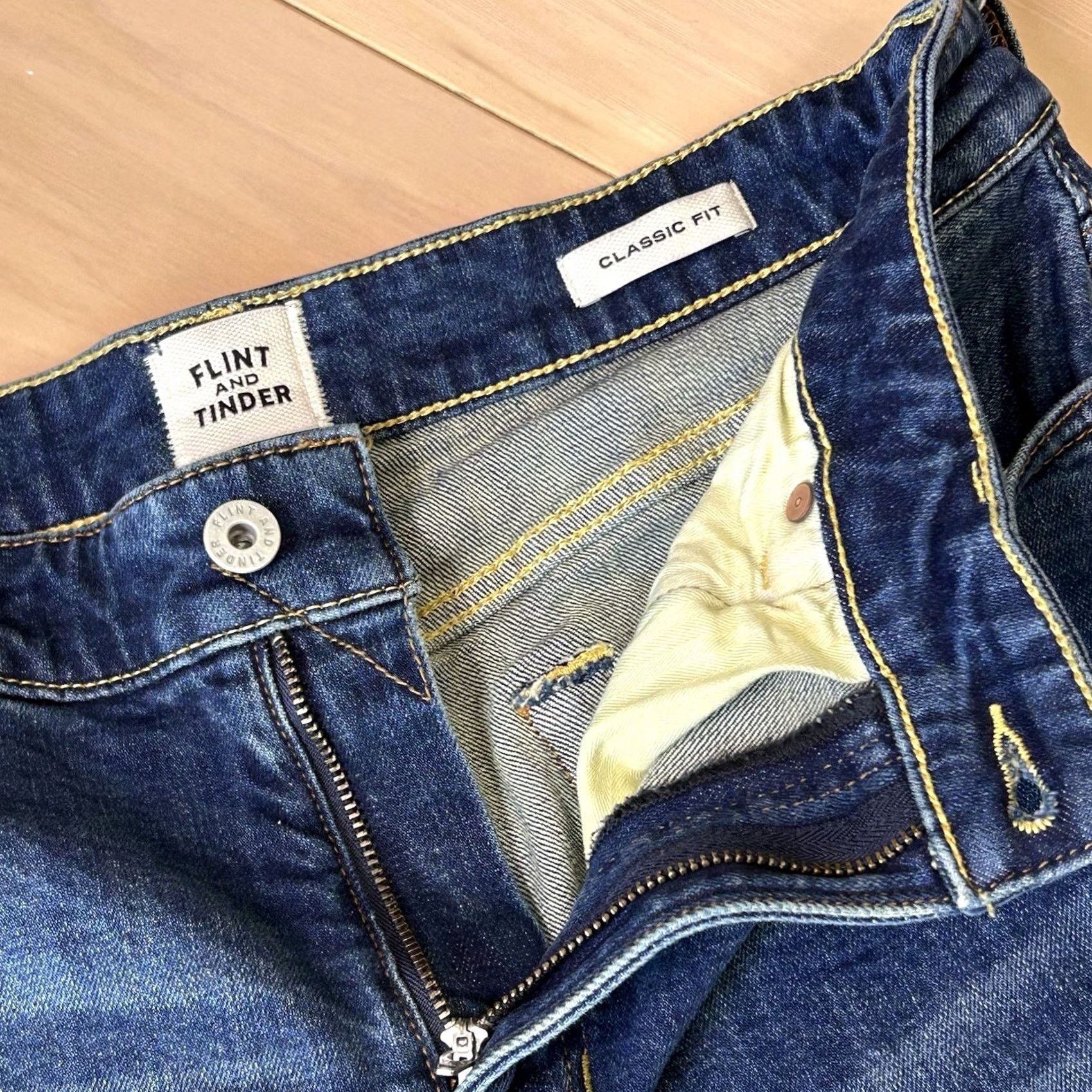 Flint And Tinder Flint & Tinder Classic Fit Selvedge Redline Denim Jean Mens 31x31 Size US 31 - 5 Thumbnail