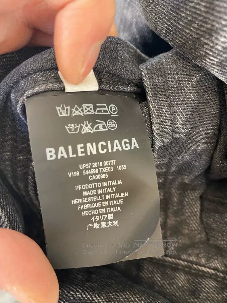 Balenciaga Balenciaga Double Color Flag Logo Black Denim Jacket Size US S / EU 44-46 / 1 - 6 Thumbnail