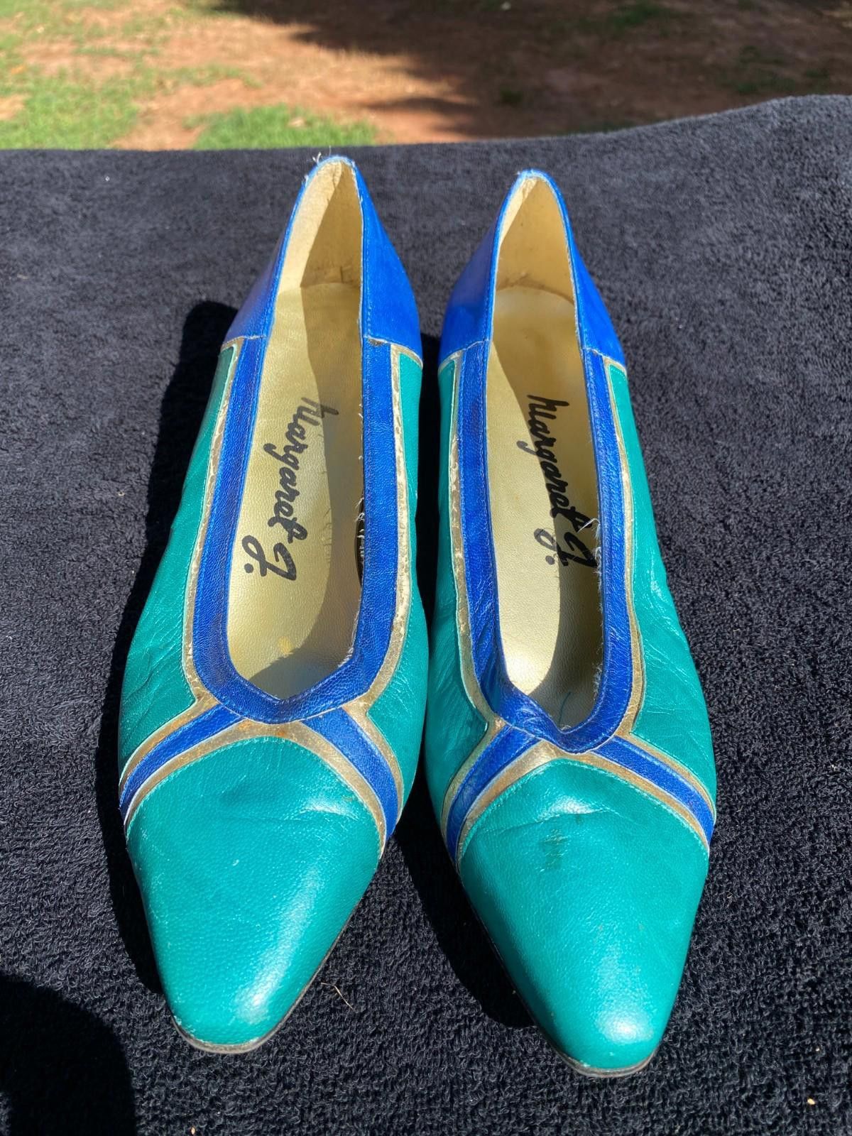 Designer Womens MARGARET J Flats Teal Slip-on Heels Sz. 7.5 (S1003) Size US 7.5 / IT 37.5 - 2 Thumbnail