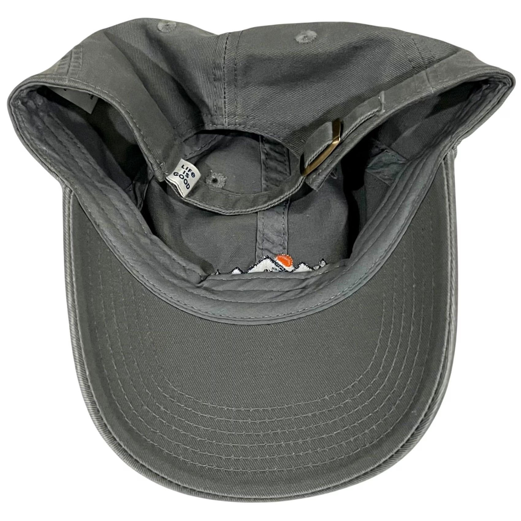 Life is Good Life Is Good Hat Cap Gray Mountains Embroidered Strap Back Cotton Adjustable Baseball Cap Unisex Adults One Size Size ONE SIZE - 7 Thumbnail