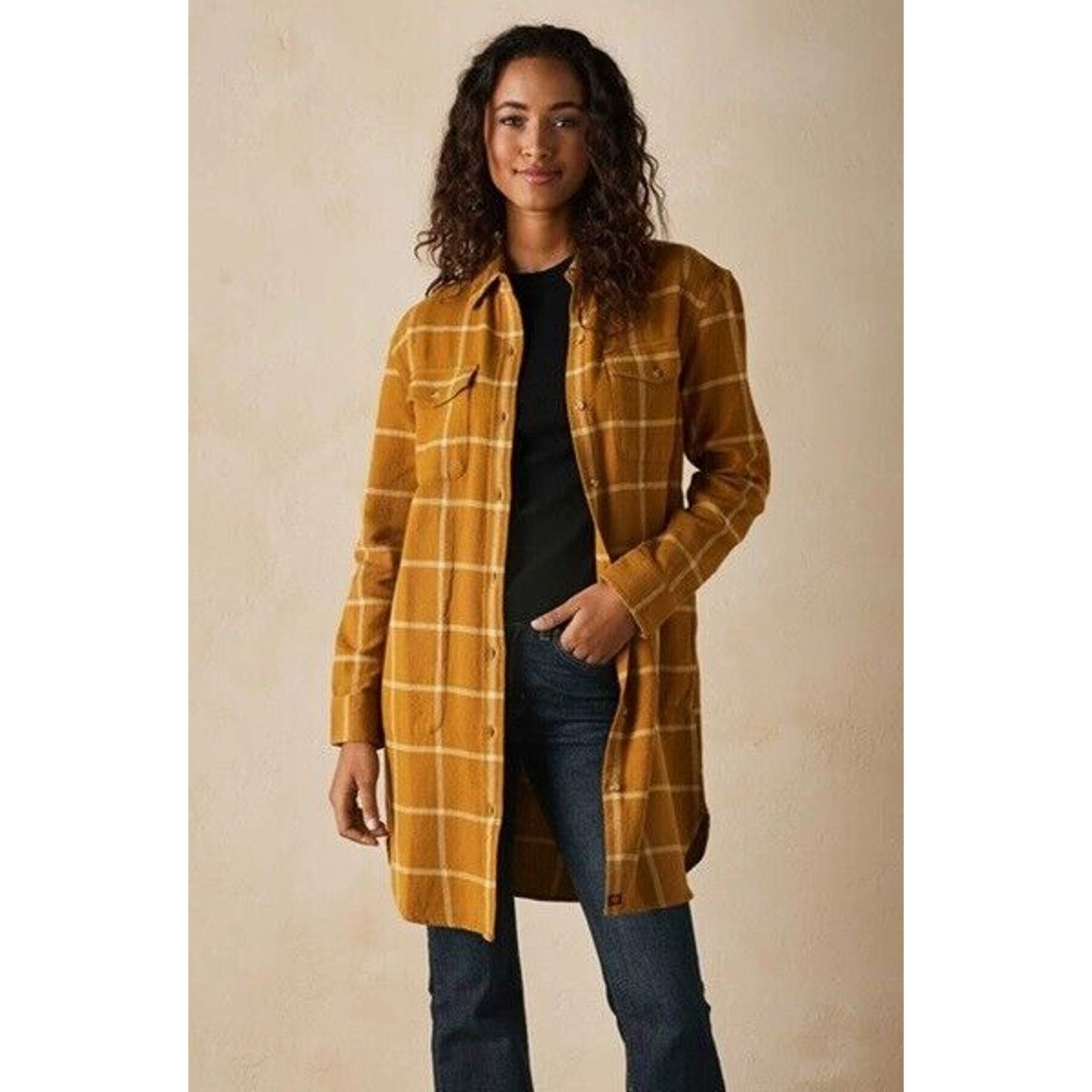 The Mountain NWT THE NORMAL BRAND Mountain Shirt Dress Palomino Plaid XS Size XS / US 0-2 / IT 36-38 - 8 Thumbnail