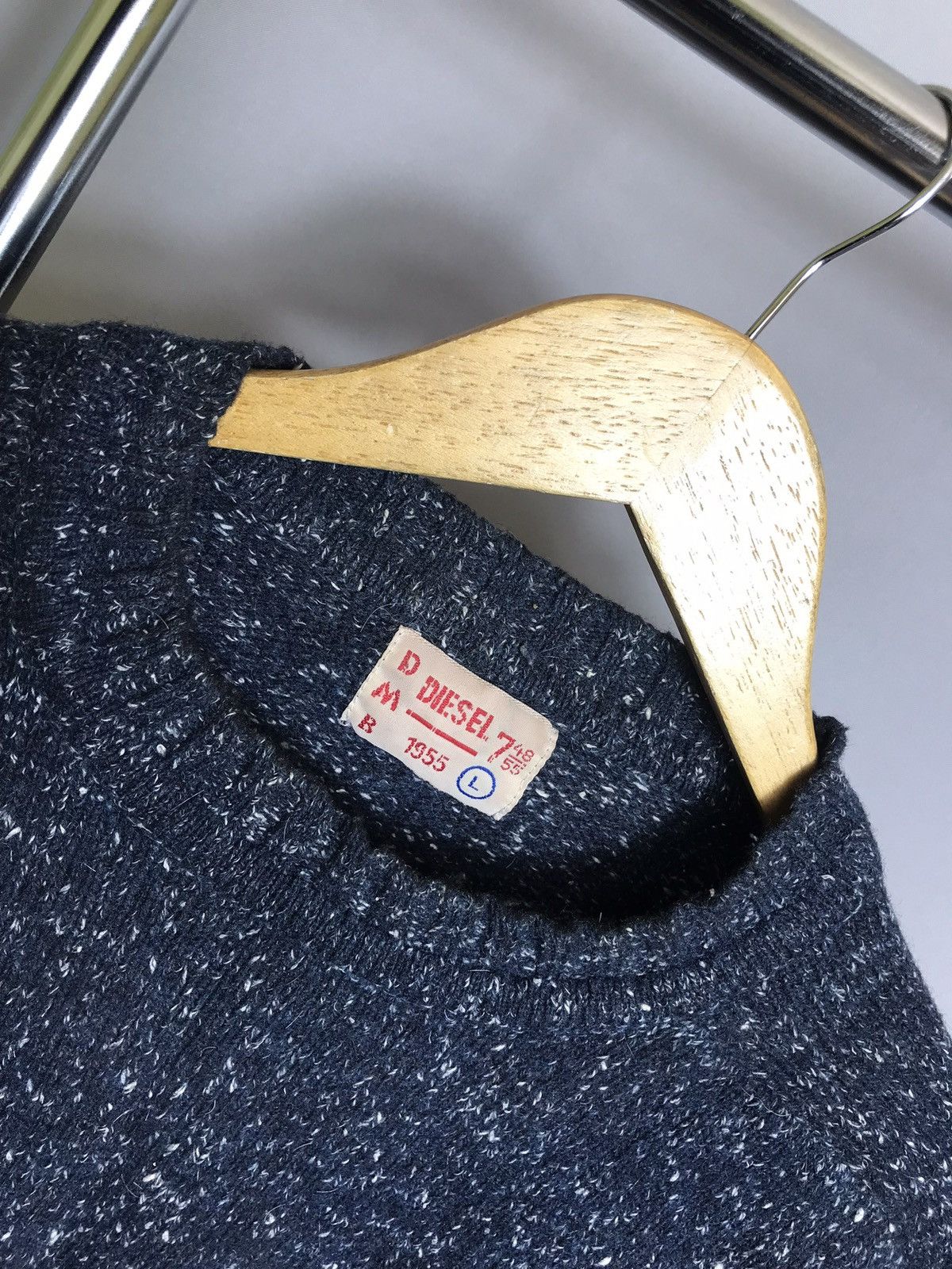 Diesel × Vintage Rare Diesel DMB 1955 Sweater Wool Knit Blue Long Sleeve Size US L / EU 52-54 / 3 - 3 Thumbnail