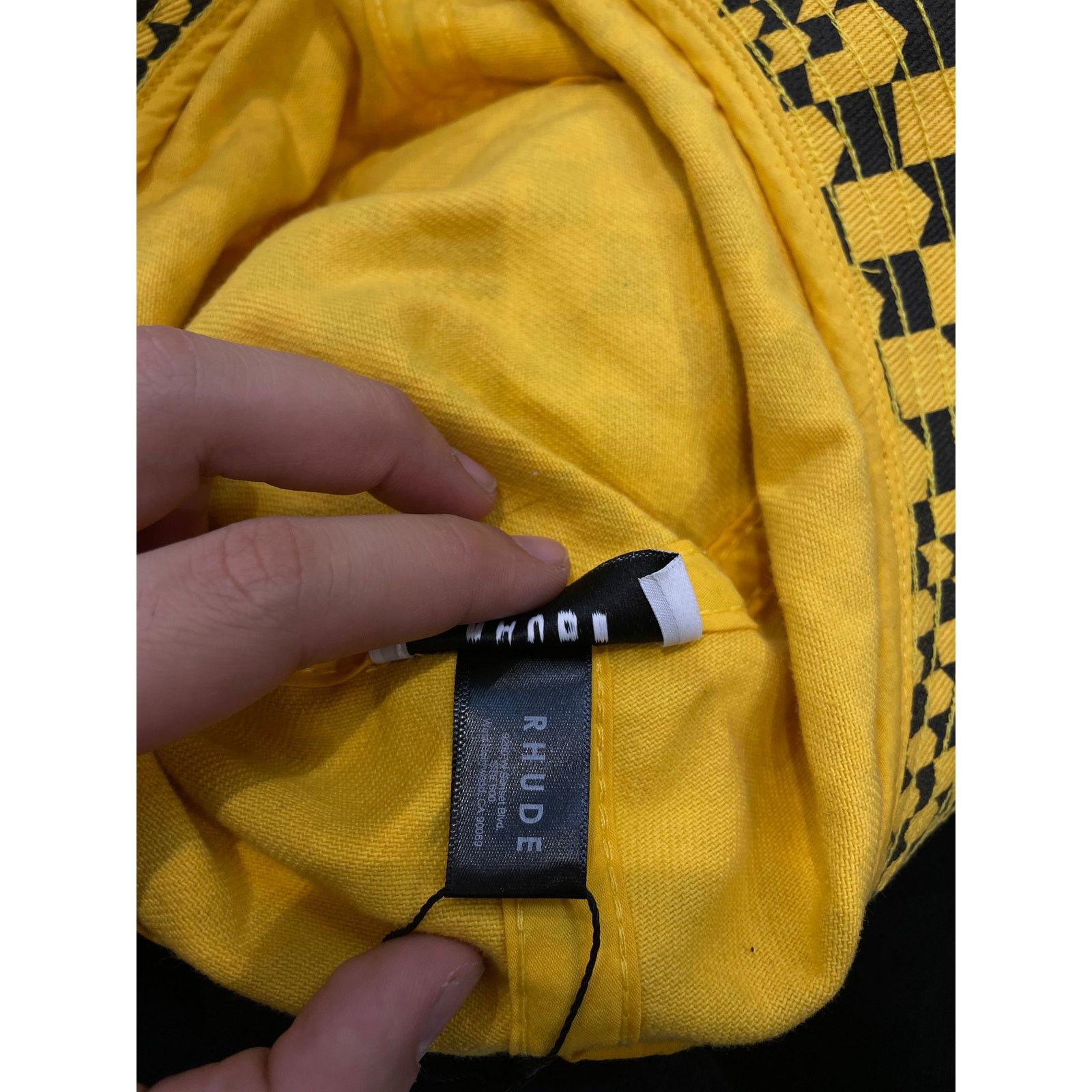 Rhude Rhude Bucket Hat Black Yellow Large Used Size ONE SIZE - 5 Thumbnail