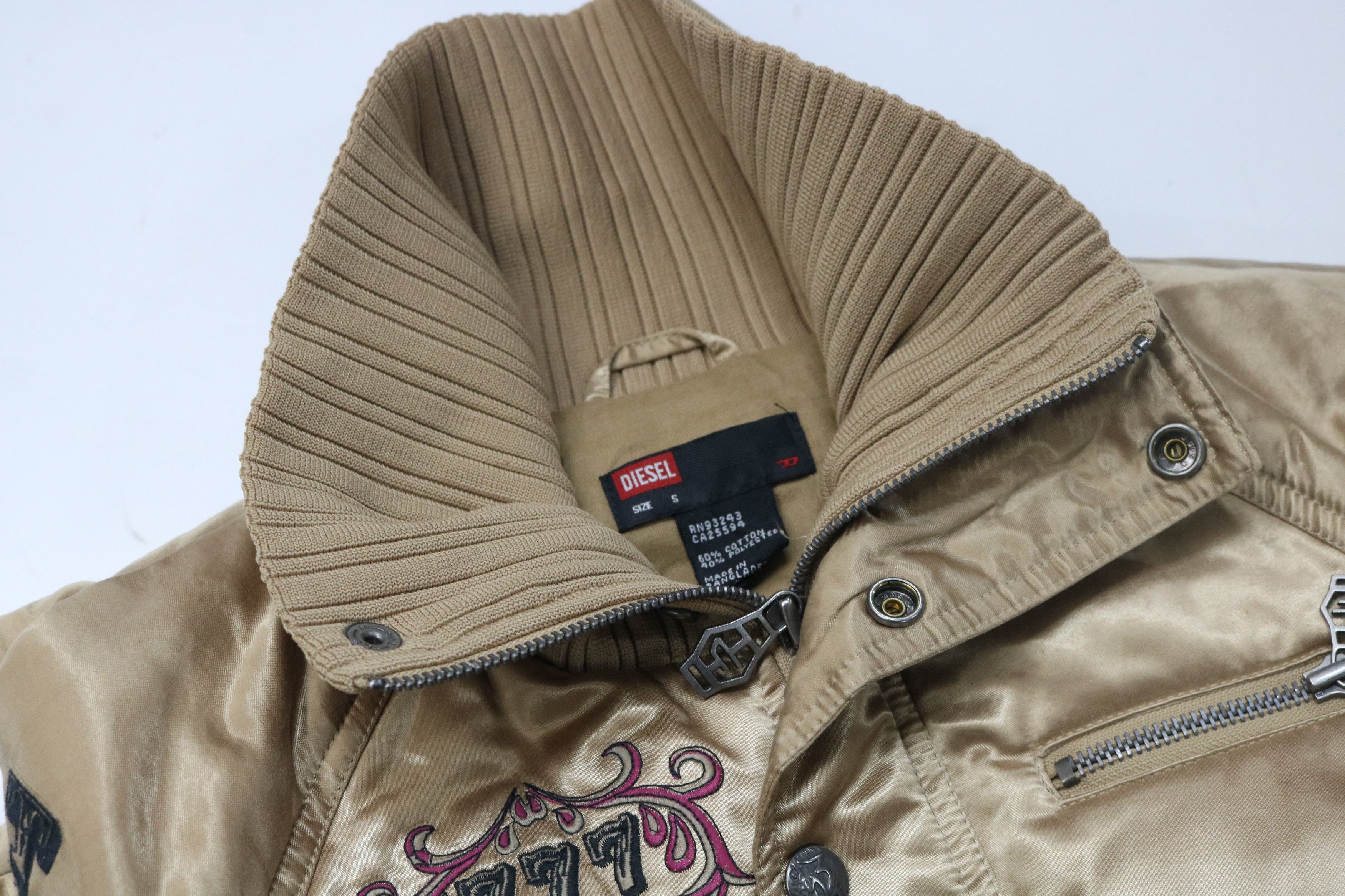 DIESEL Joker Embroidered Cropped Zip-Up Jacket