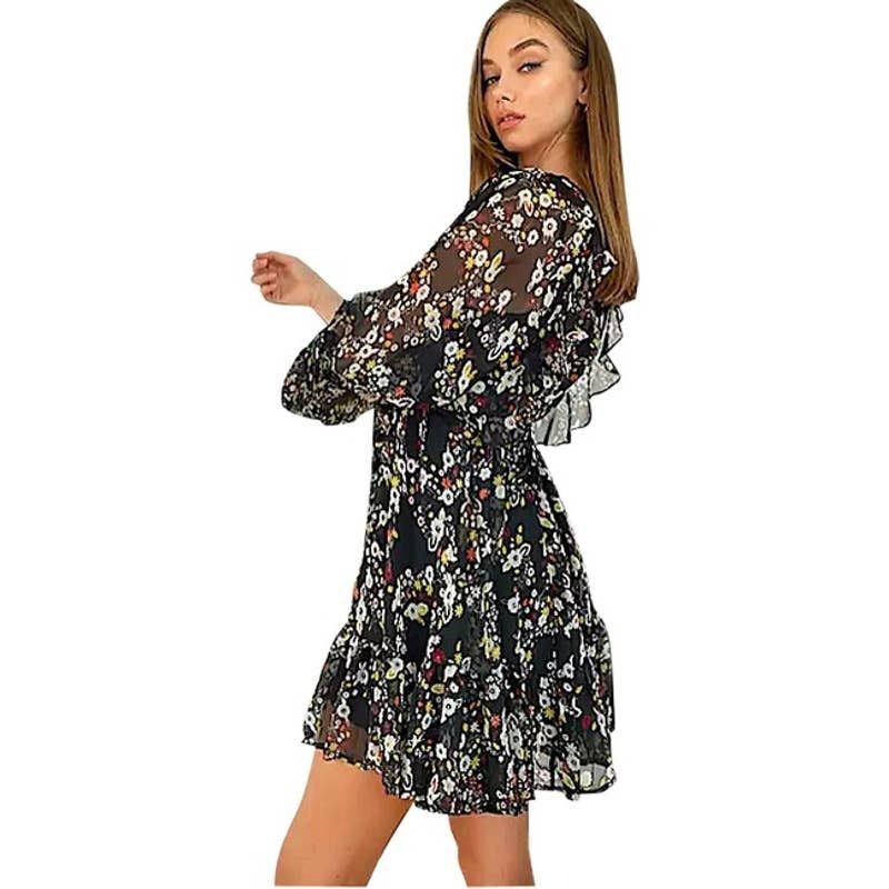 Topshop Topshop Sheer Floral Ruffle Dress NWT Size 10 Size L / US 10 / IT 46 - 1 Thumbnail