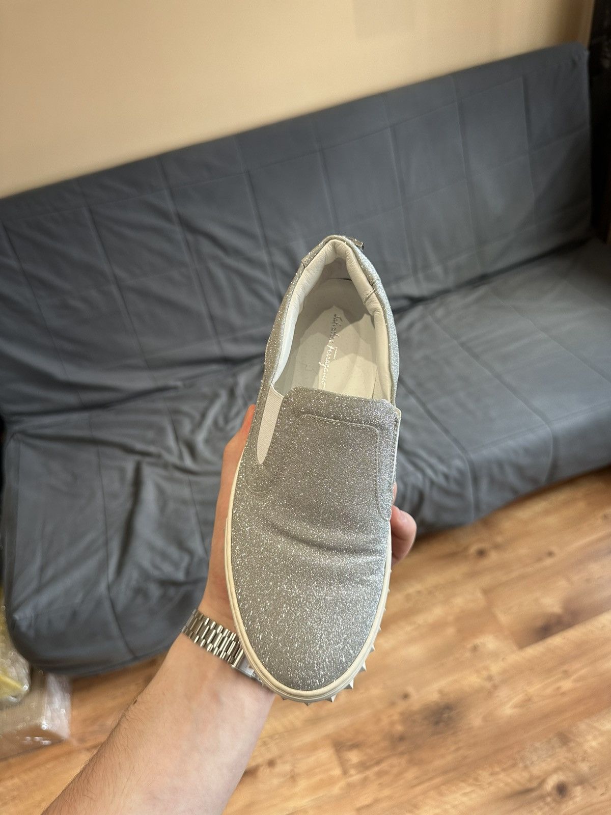 Salvatore Ferragamo Salvatore ferragamo glitter low top slip on sneakers Size US 6 / IT 36 - 3 Thumbnail
