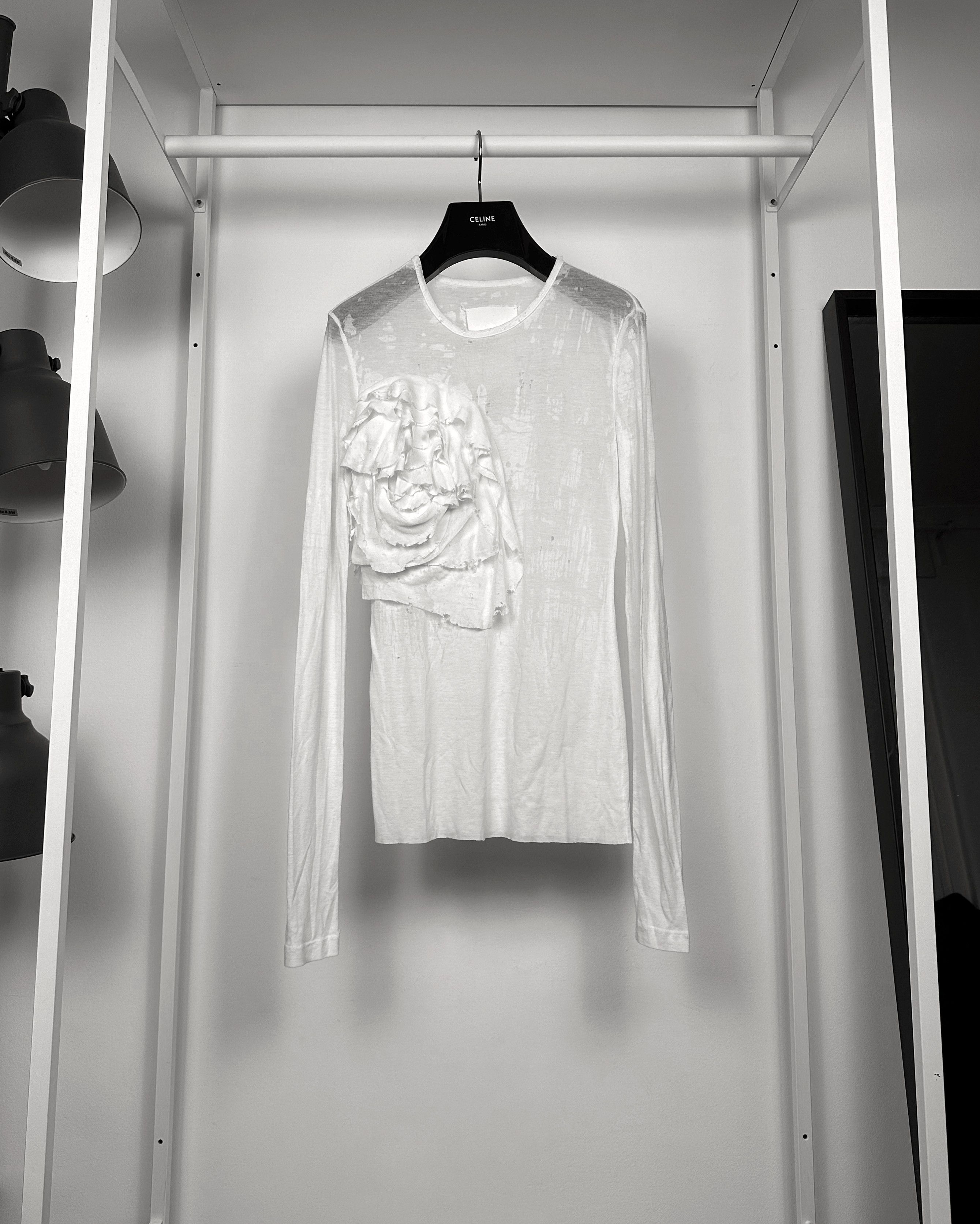 Maison Margiela Maison Margiela Blank Tag Flower Applique Sheer Longsleeve Size US S / EU 44-46 / 1 - 1 Thumbnail