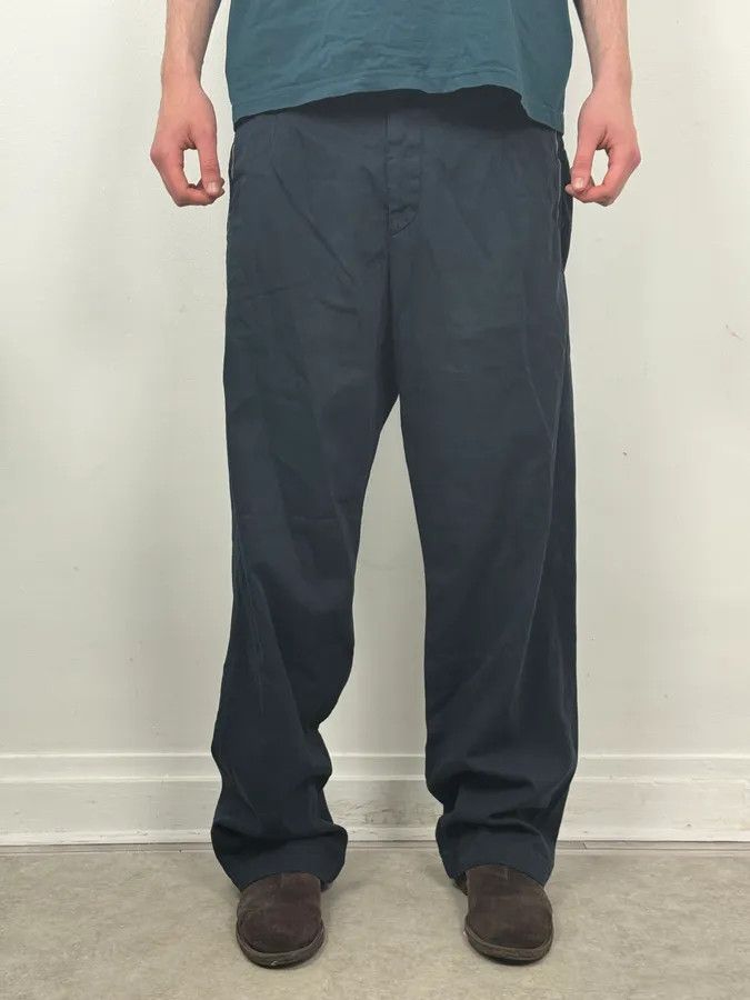 Dries Van Noten Dries Van Noten Navy Minimalist Belted Cozy Pants Size US 34 / EU 50 - 2 Thumbnail