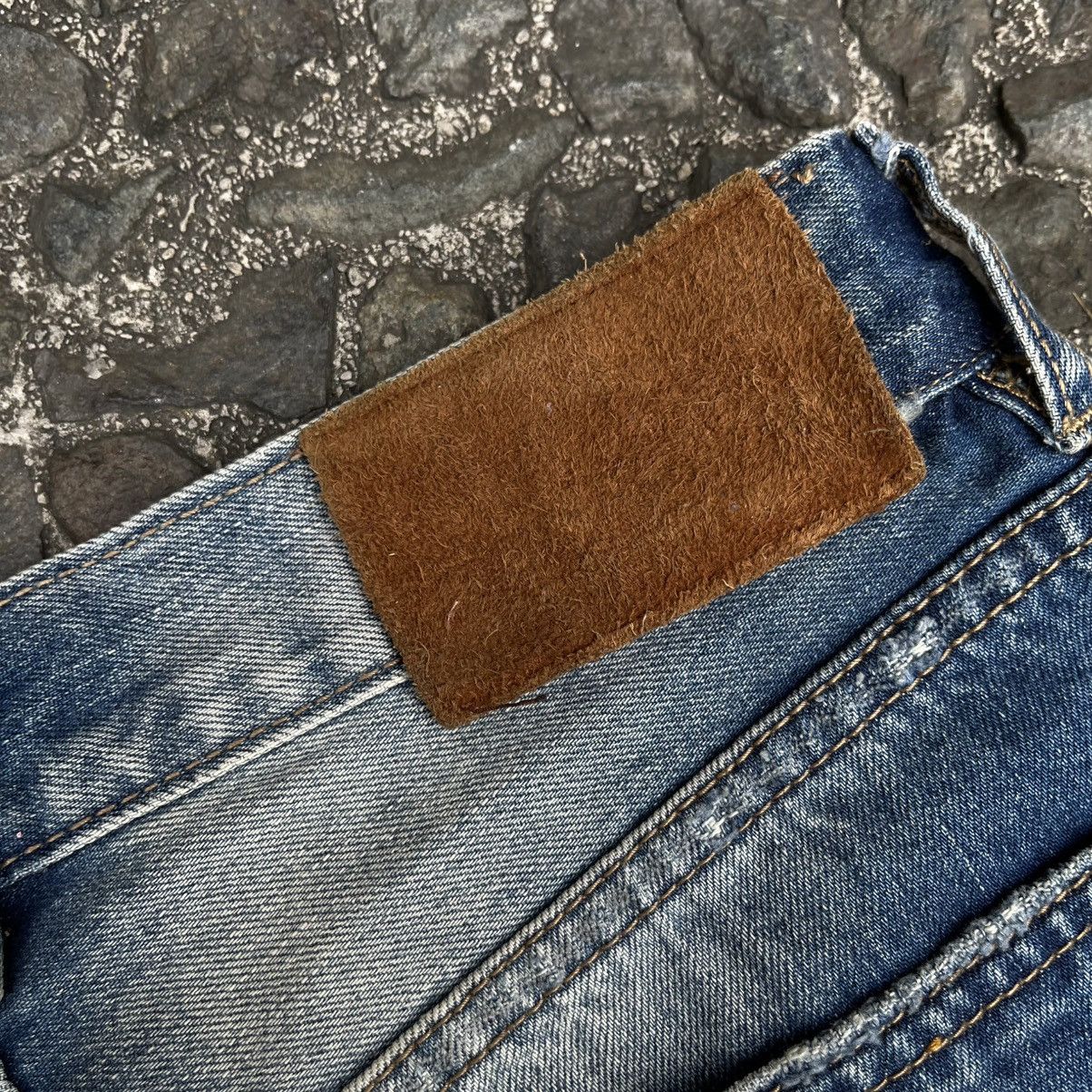 RRL Ralph Lauren Vintage Double RL Cut 528 Slim Boot Distressed Denim Size US 31 - 18 Thumbnail