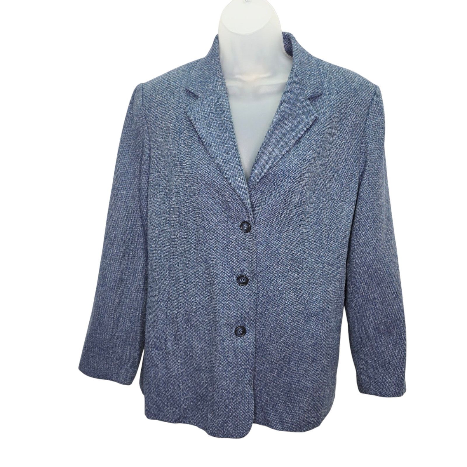 Other Vintage Talbots Petites Blue 100% Wool Women Blazer Jacket Size XL / US 12-14 / IT 48-50 - 1 Thumbnail