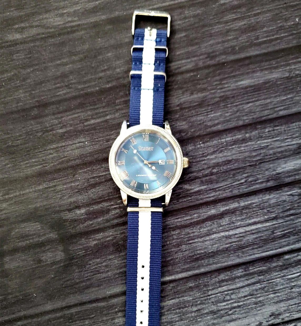 RARE Stauer Men's Nato Strap Sport Watch New Battery