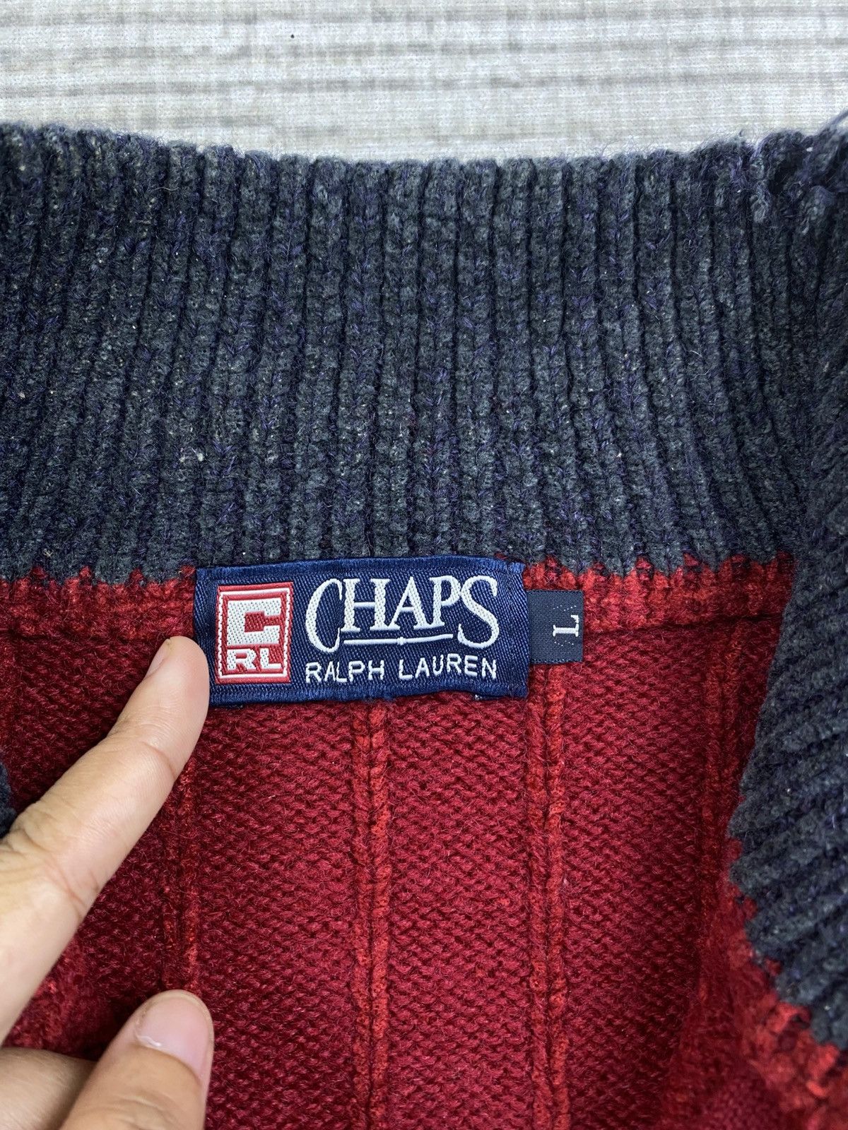 Chaps Ralph Lauren × Vintage Vintage 90s Chaps Ralph Lauren Half Zipper Knitwear Size US M / EU 48-50 / 2 - 7 Thumbnail