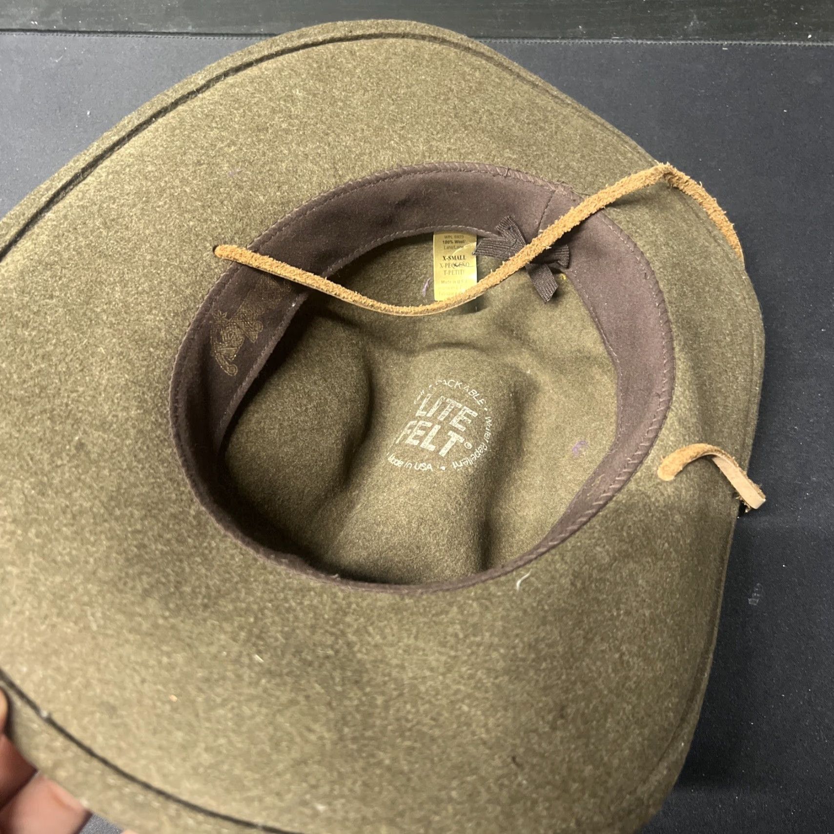 Bailey 44 Bailey Morgan Lite Felt Crushable Wool Hat Olive Brown Mix XS USA Made EUC Mens Hat Size ONE SIZE - 2 Thumbnail