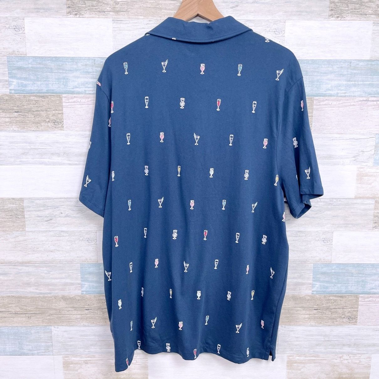 American Rag American Rag Cocktail Martini Print Polo Shirt Blue Mens XL Size US XL / EU 56 / 4 - 5 Thumbnail
