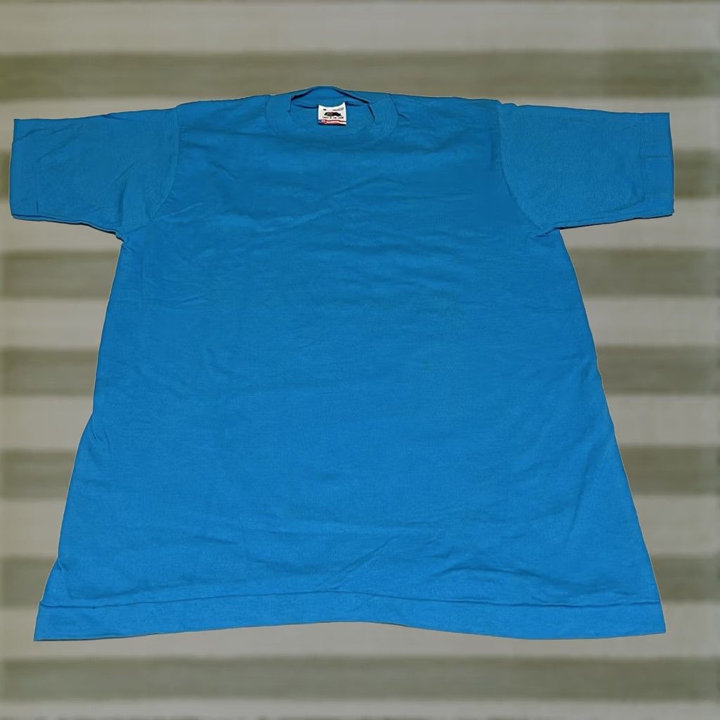 Fruit Of The Loom VINTAGE Fruit of the Loom T-Shirt Blue Short Sleeve Crew Neck Made In USA Size M/S Men Small Spots Size US M / EU 48-50 / 2 - 1 Thumbnail