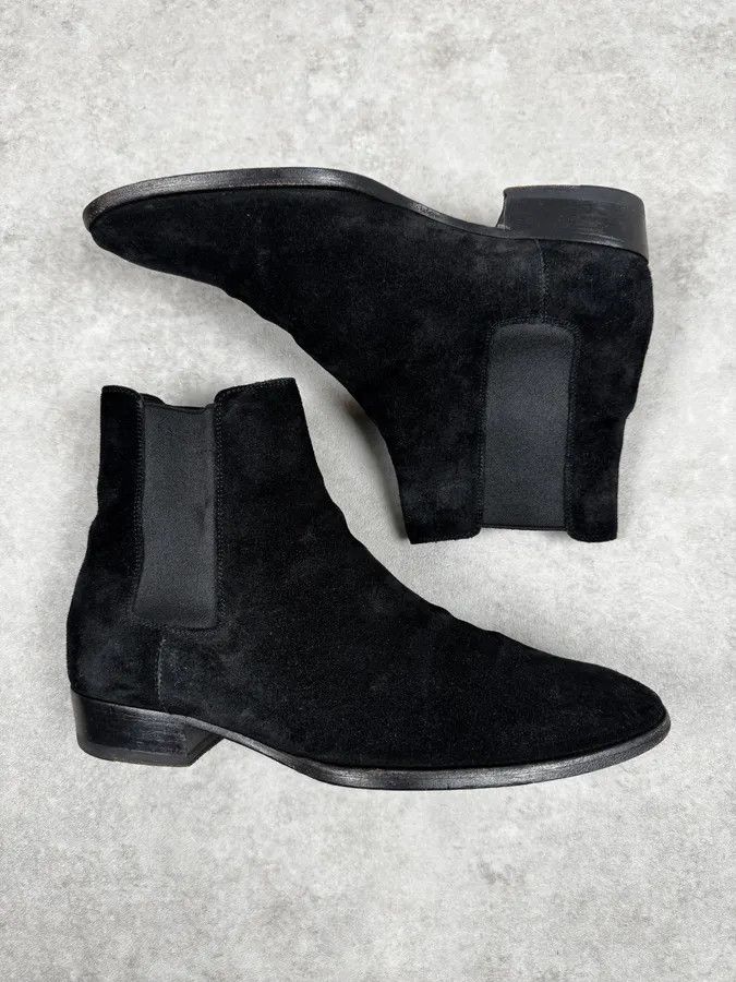 Saint Laurent Paris Saint Laurent Black Suede Leather Boots Size US 7 / EU 40 - 3 Thumbnail