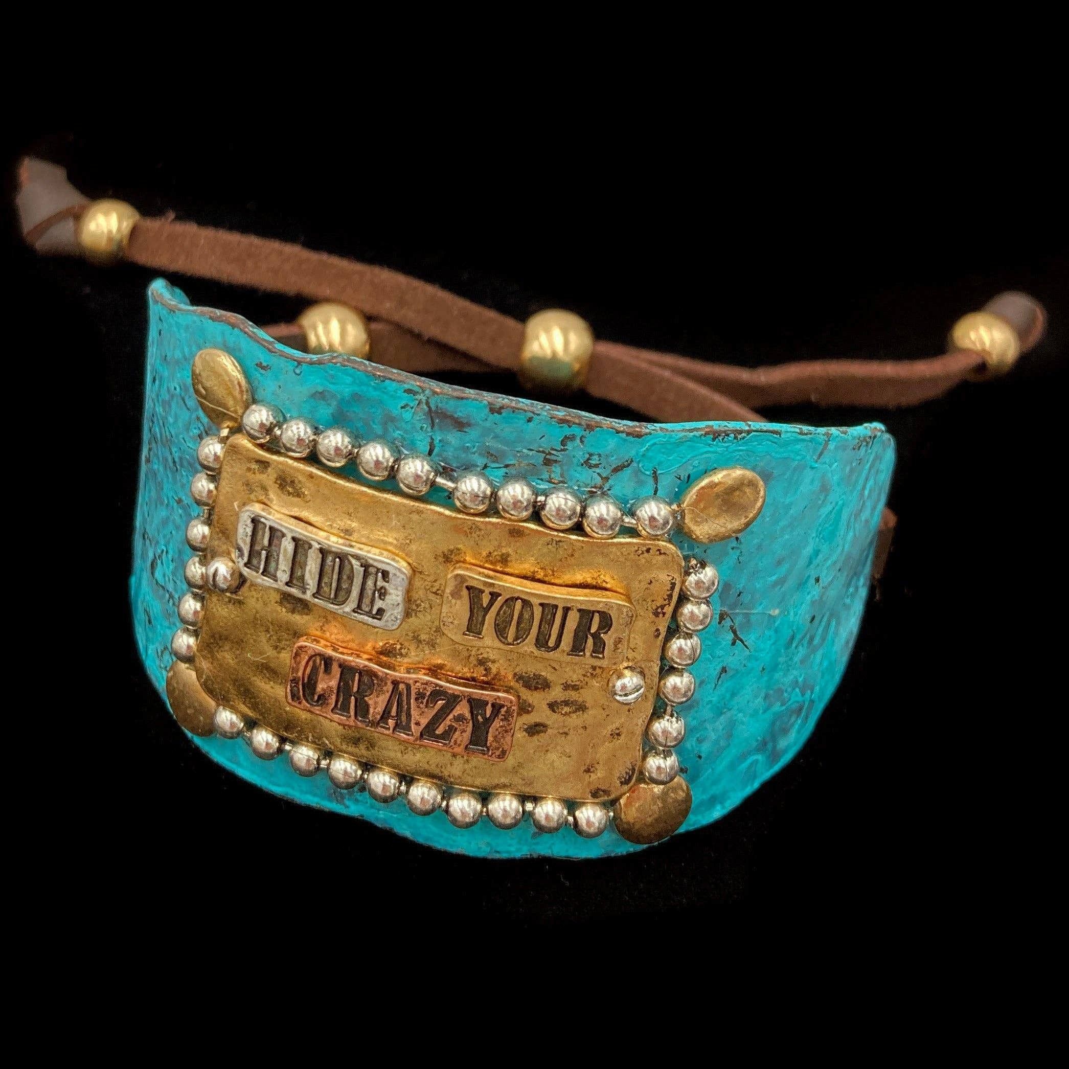 Other Hide Your Crazy Patina Western Bracelet Cuff with Adjustable Size ONE SIZE - 9 Thumbnail