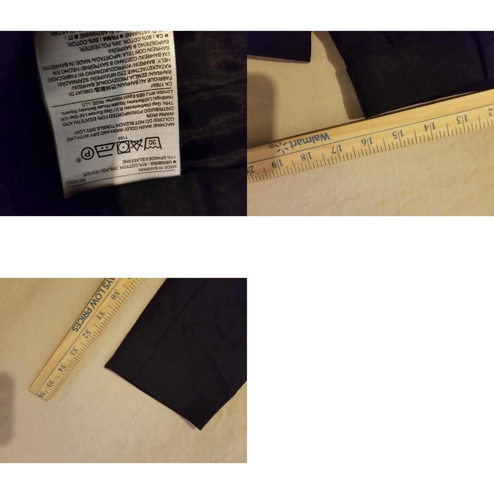 Banana Republic Womens Banana Republic Dress Pants 4L Black Khaki Slack Trouser Size 27" / US 4 / IT 40 - 8 Thumbnail