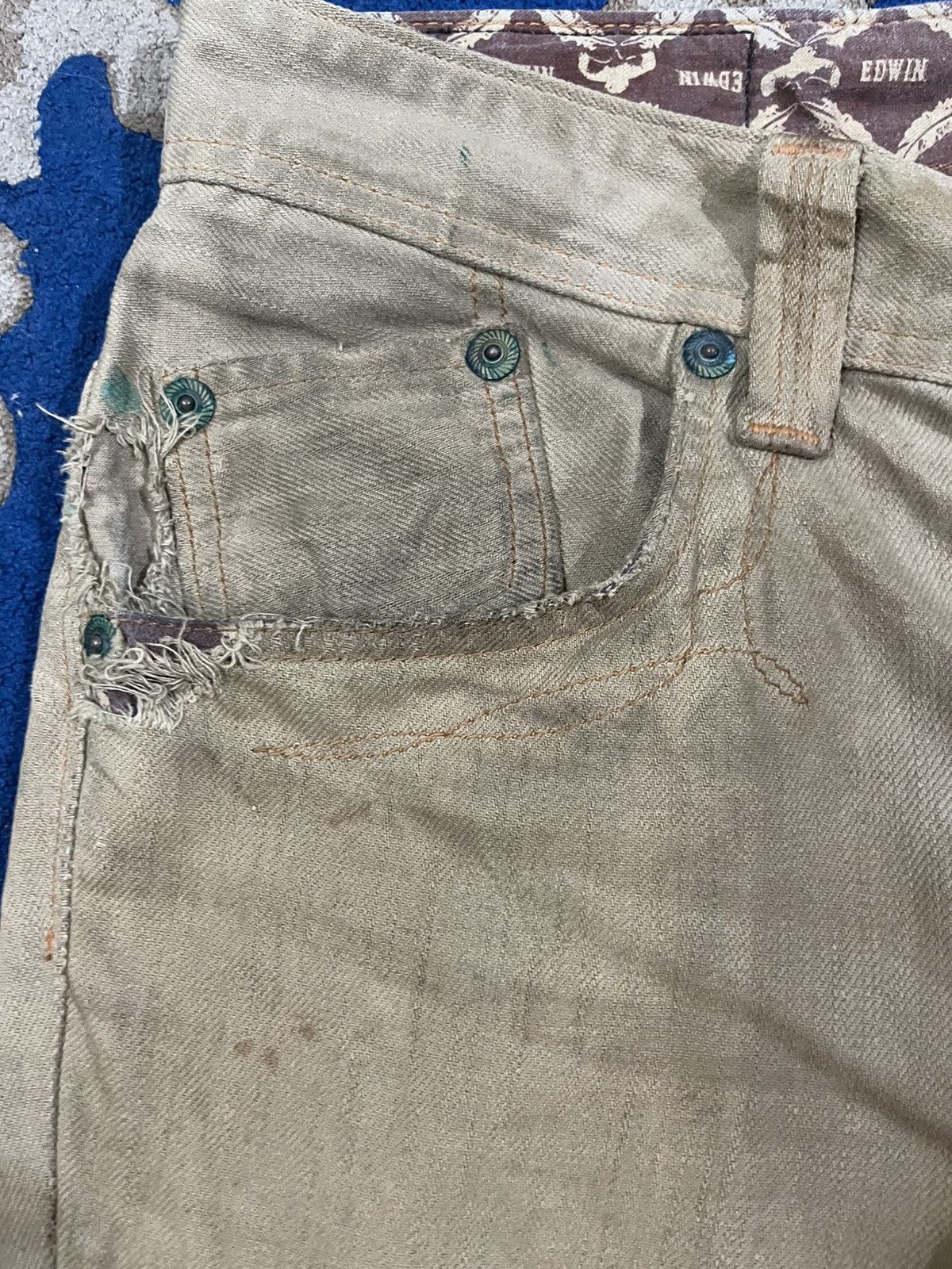 Edwin Vintage Edwin XV Flare Beige Tan Denim Size US 33 - 9 Thumbnail