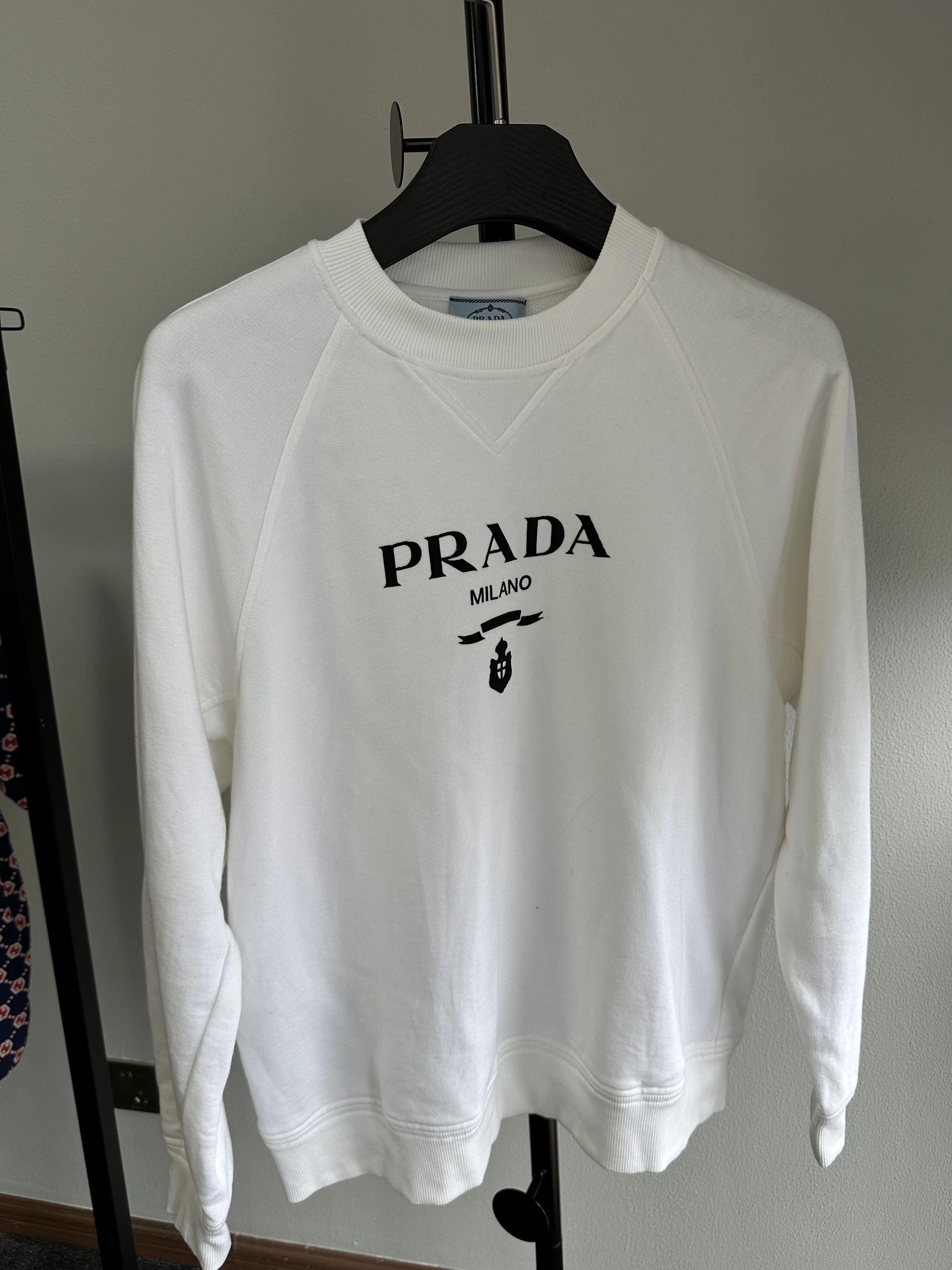 Prada Black and White Graffiti Logo Sweatshirt