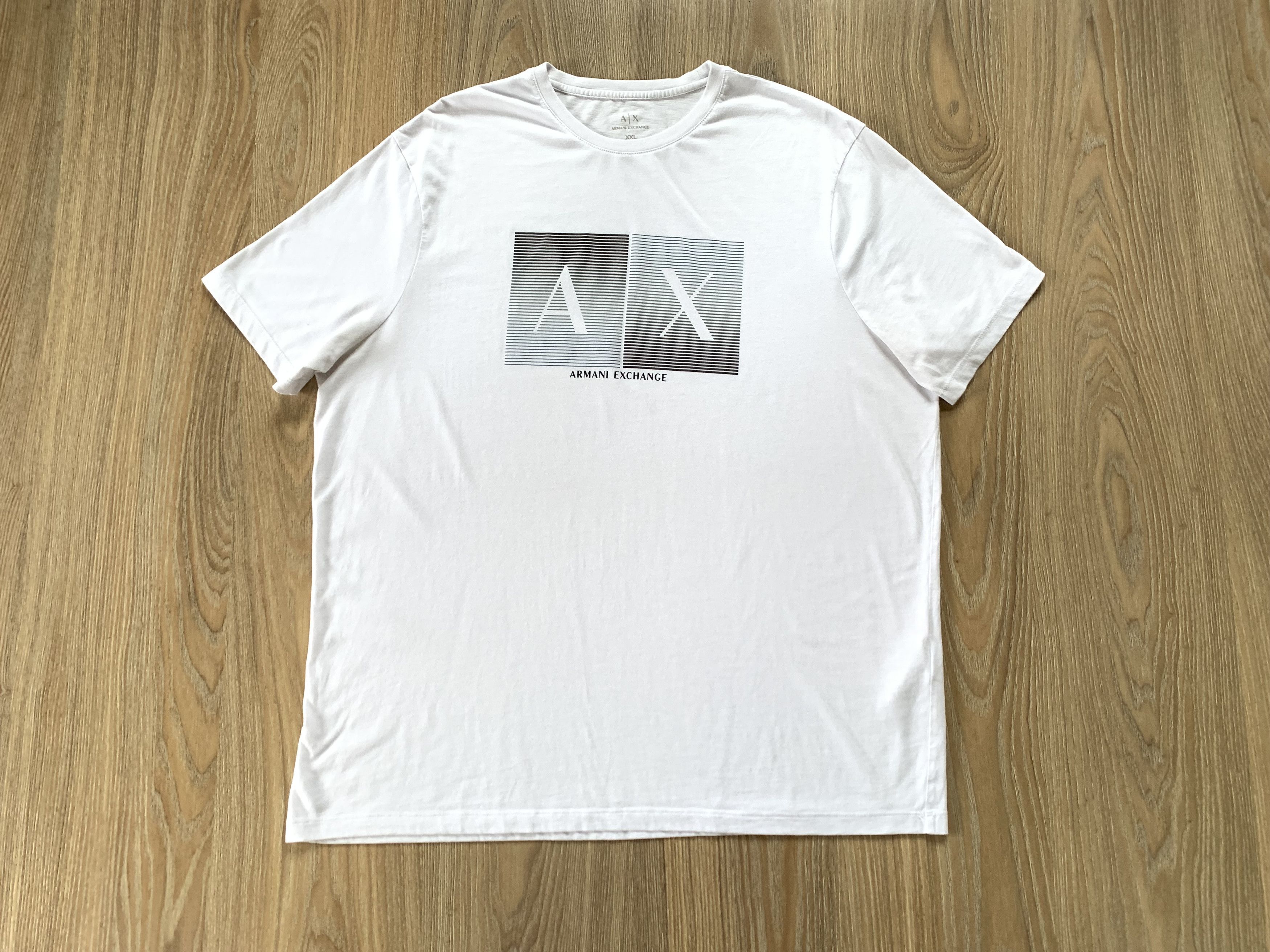 Emporio Armani × Giorgio Armani × Vintage Mens Emporio Armani White Cotton Reflective Print T-Shirt Size US XXL / EU 58 / 5 - 2 Thumbnail