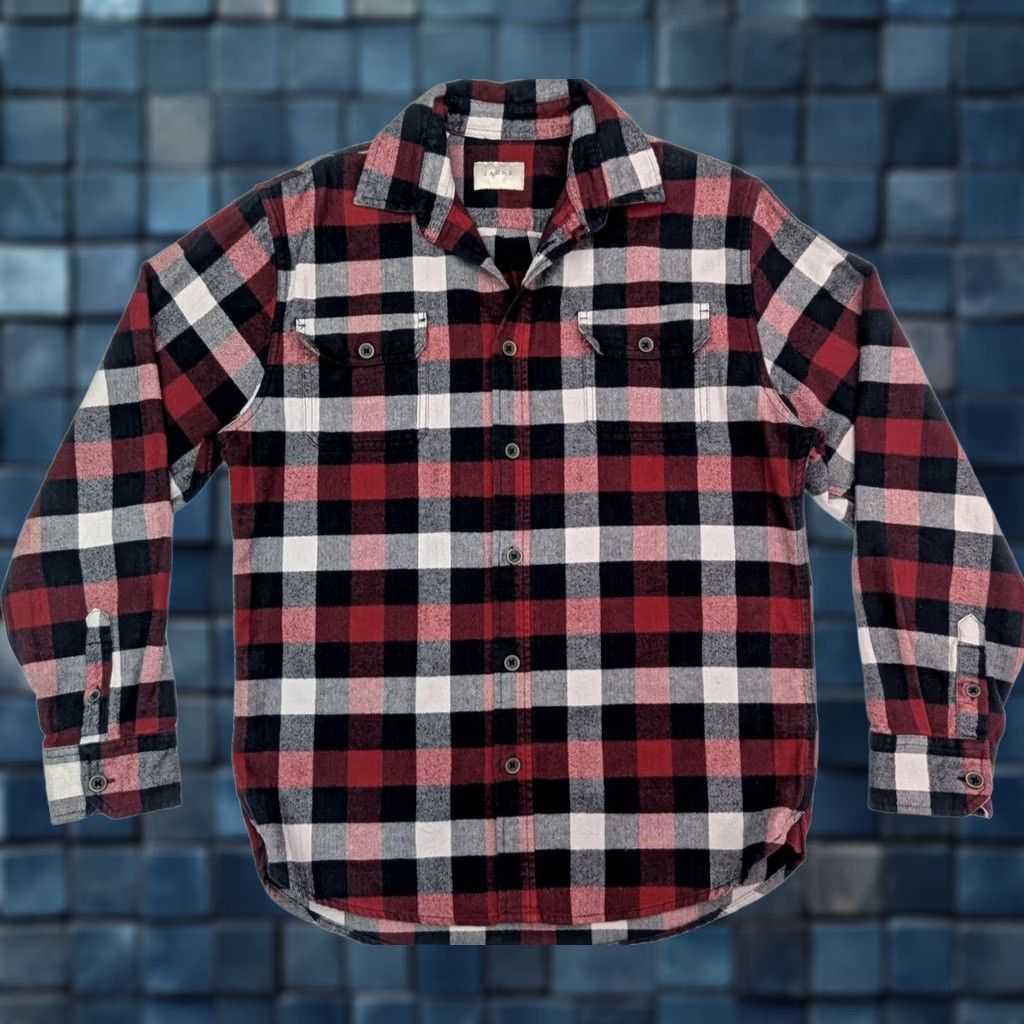 Vintage JACHS Flannel Red & Black Plaid Long Sleeve Button Shirt M Men Charter Outdoor Collar Shirt Size US M / EU 48-50 / 2 - 1 Thumbnail