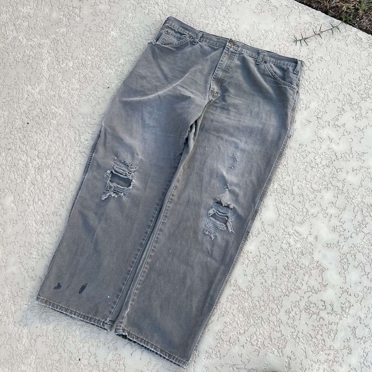 Dickies vintage 2000s green/grey faded dickies carpenter pantw Size US 40 / EU 56 - 2 Thumbnail
