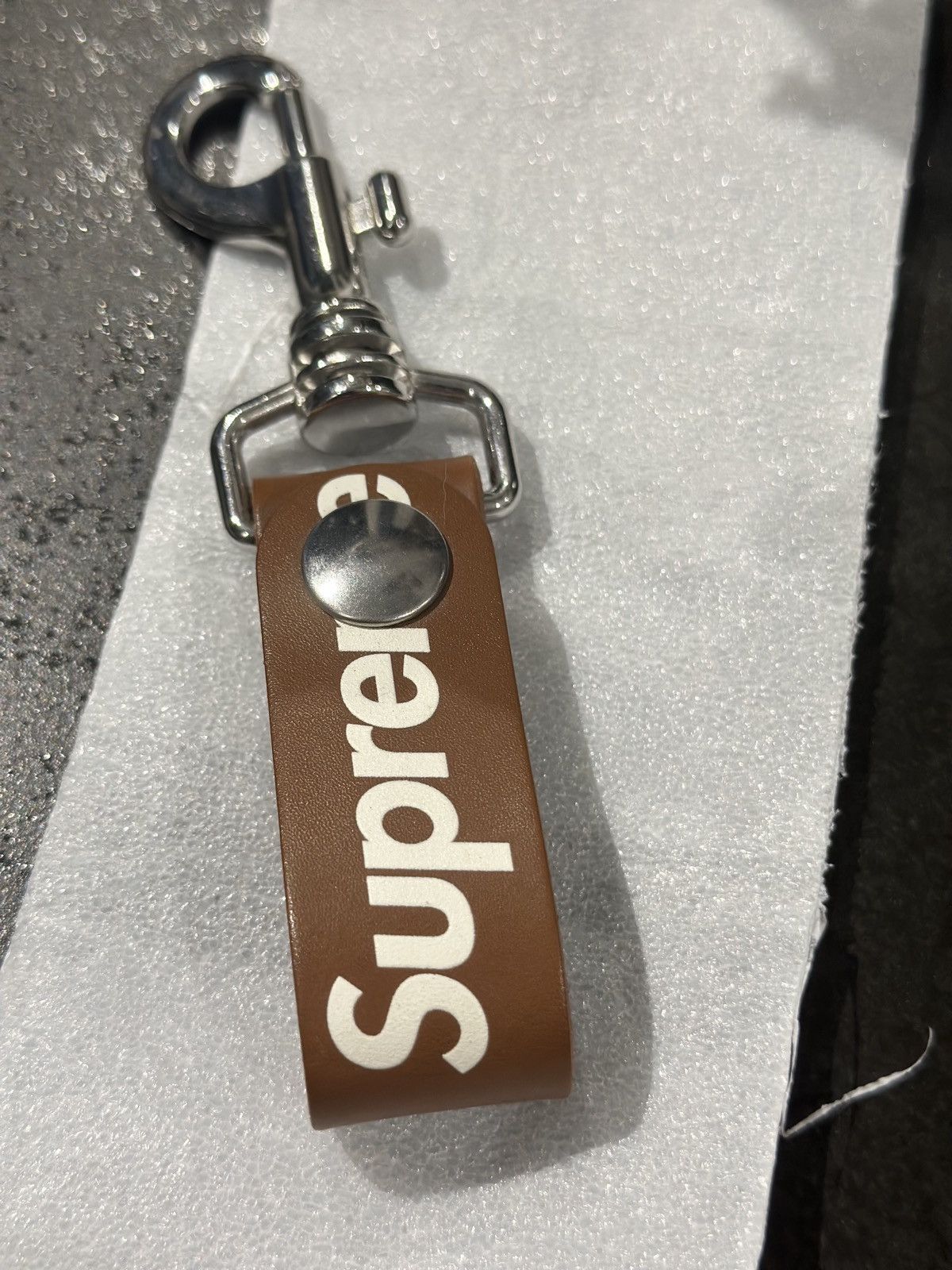 Supreme Leather Key Loop Brown