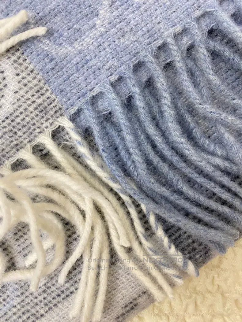 Loewe Loewe Classic printed checkered wool cashmere woolen scarf Size ONE SIZE - 5 Thumbnail
