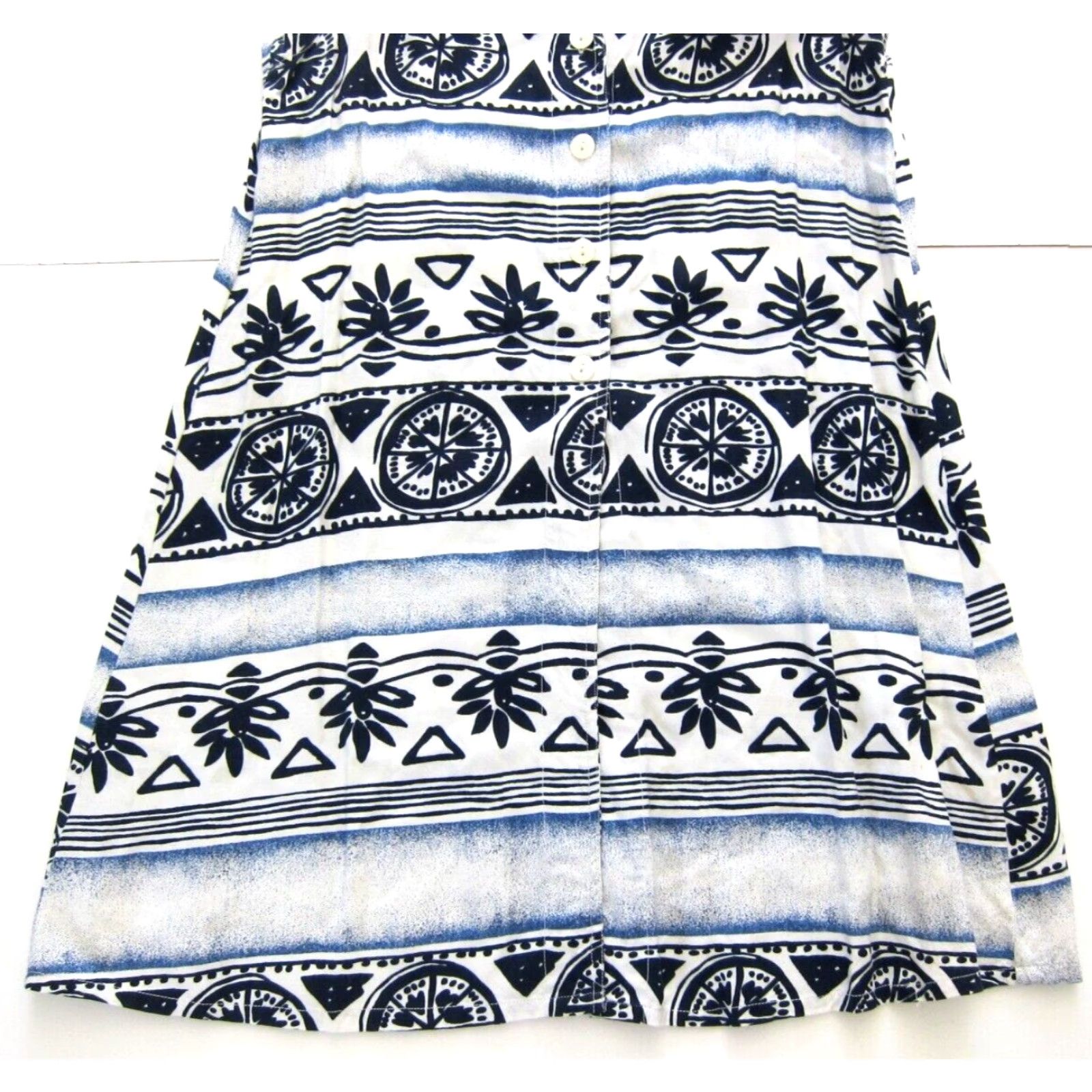 Vintage VINTAGE Sostanza 100% Rayon Blue White Floral Button Down Tank Sun Dress Small Size S / US 4 / IT 40 - 8 Thumbnail