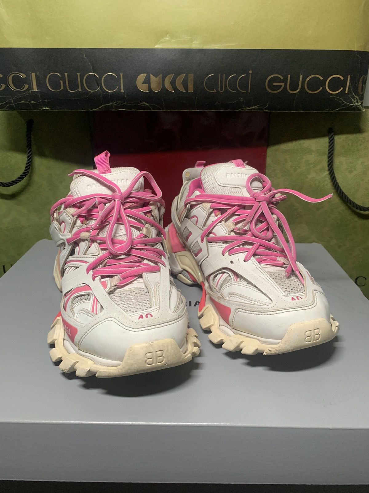 Balenciaga Balenciaga track white/pink Size US 8.5 / EU 41-42 - 3 Thumbnail