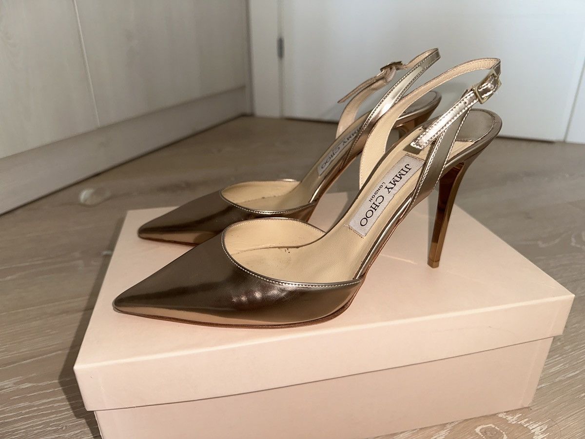 Jimmy Choo Jimmy Choo gold heels Size US 8 / IT 38 - 6 Thumbnail