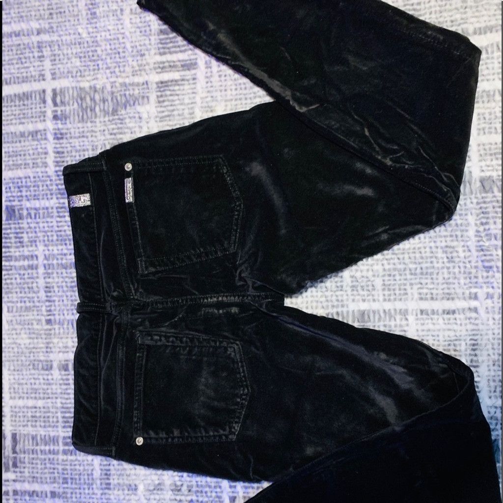 7 For All Mankind 7 for all mankind black velour pants size 31 Size 31" - 1 Thumbnail