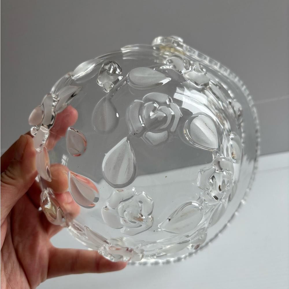 Designer Vintage Floral Glass Basket Size ONE SIZE - 2 Thumbnail