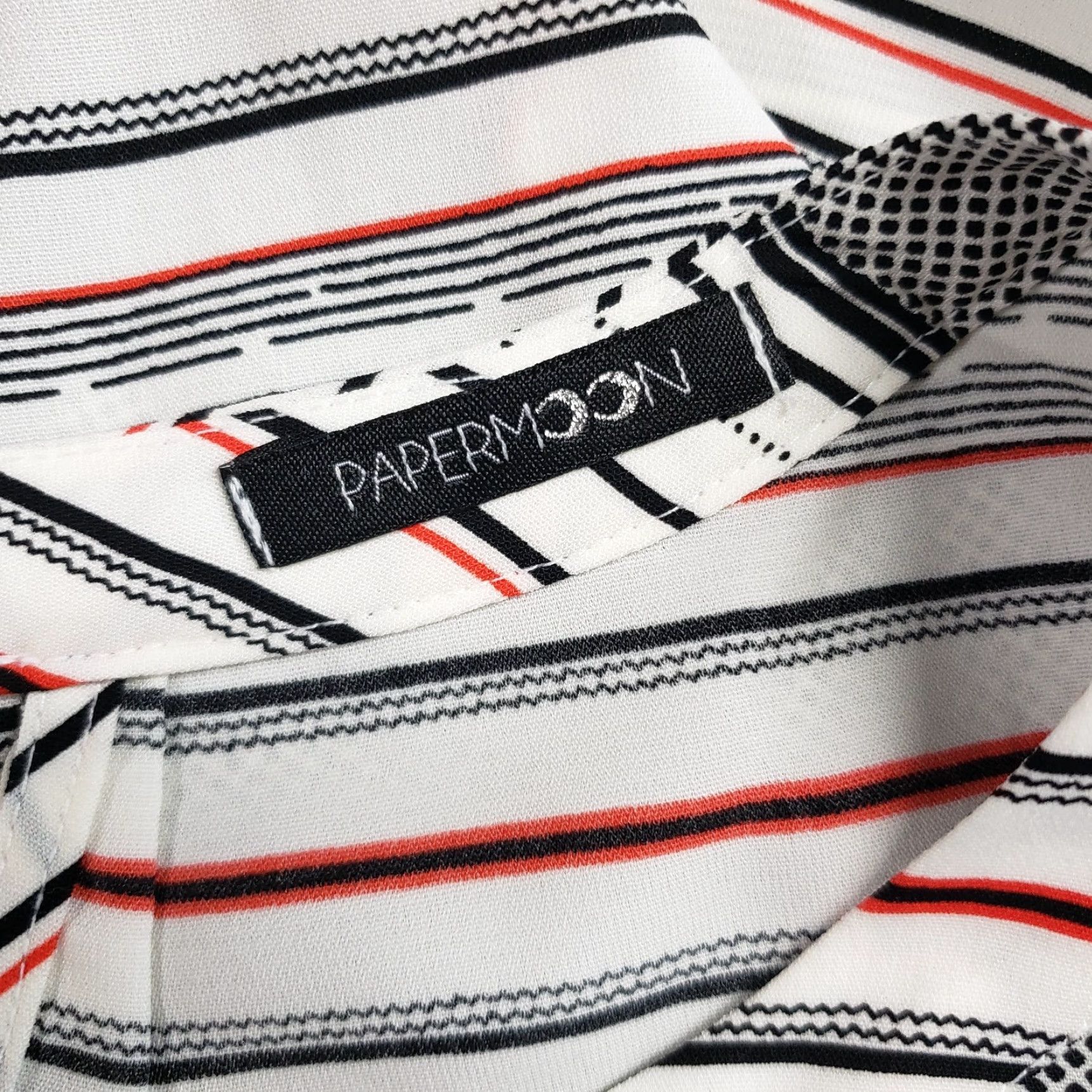 Vintage Papermoon Womens Blouse Size L Red White Stripe Sleeveless Keyhole Round Neck Top Shirts Shirt Size L / US 10 / IT 46 - 6 Thumbnail