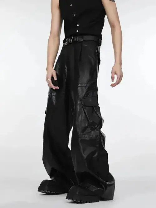 VIBE Vintage pocket wide-leg casual cargo trousers Size US 32 / EU 48 - 3 Thumbnail