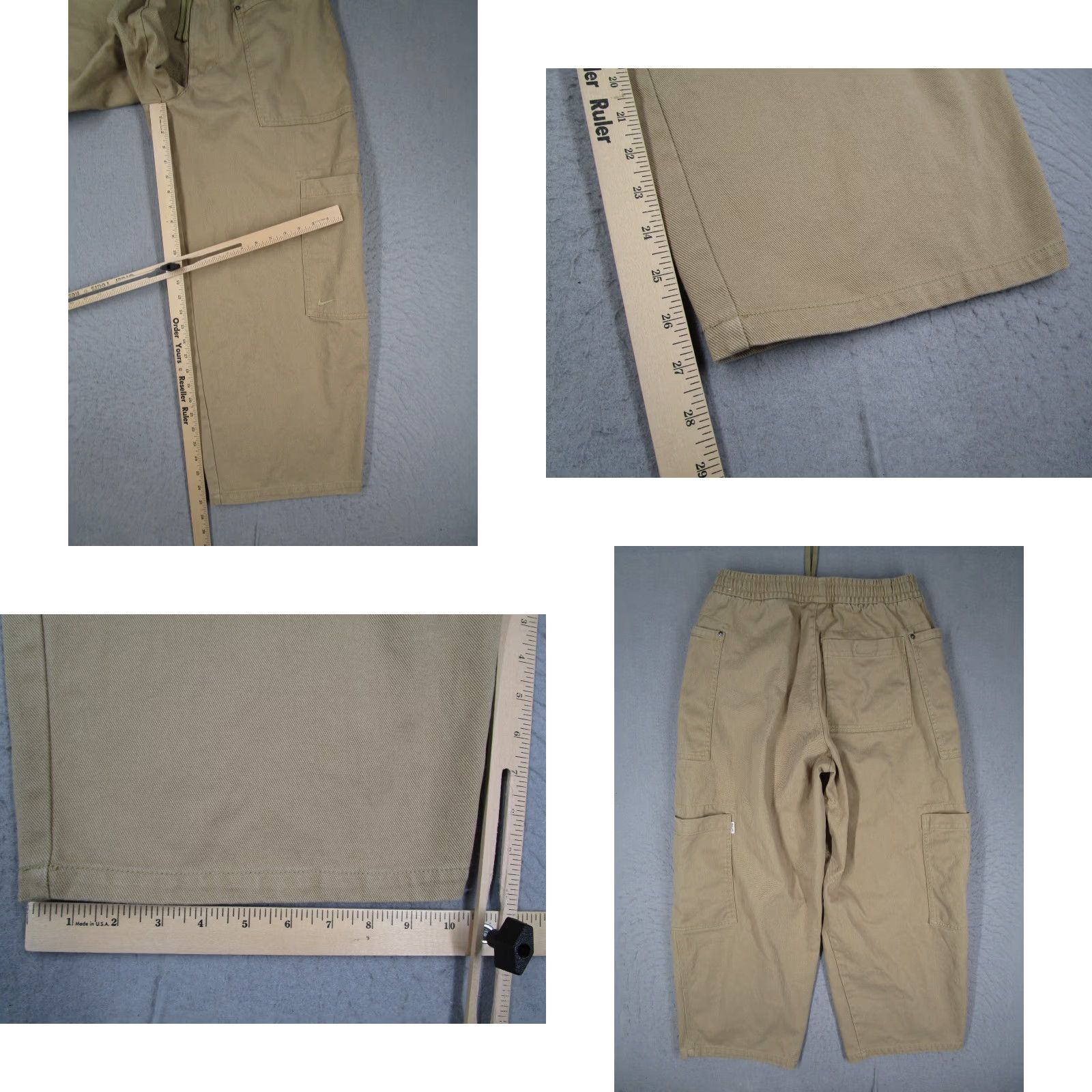 Nike Nike Cargo Pants Mens M Beige Wide-Leg Cotton Cargo Pocket Swoosh 28x27 Vintage? No (remove) Life Utility Casual Distressed? (No) Size US 31 - 8 Thumbnail