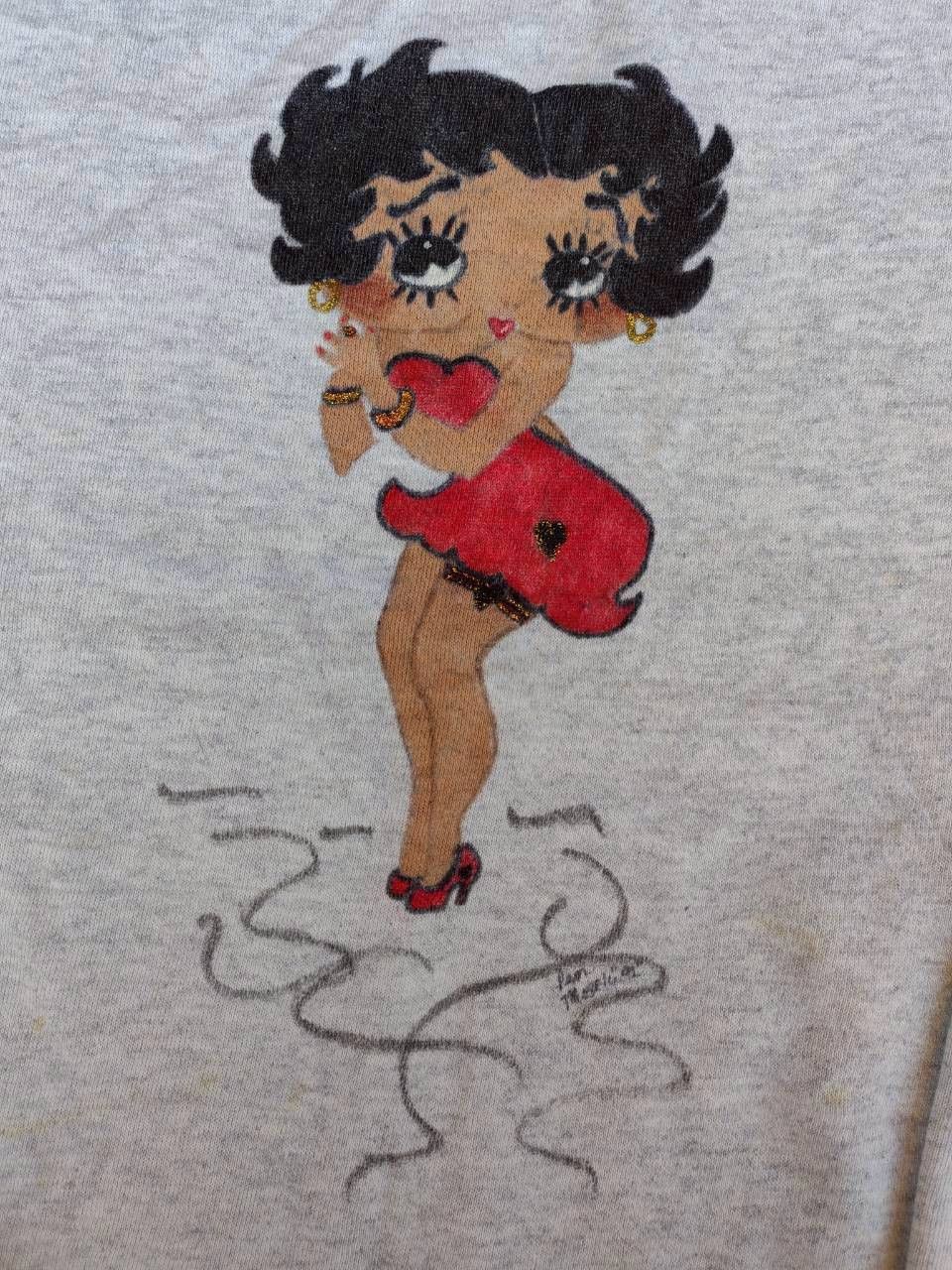 Hanes Betty Boop Vintage 90s Sweater 22.5/27 Rare Made in USA Size US L / EU 52-54 / 3 - 2 Thumbnail