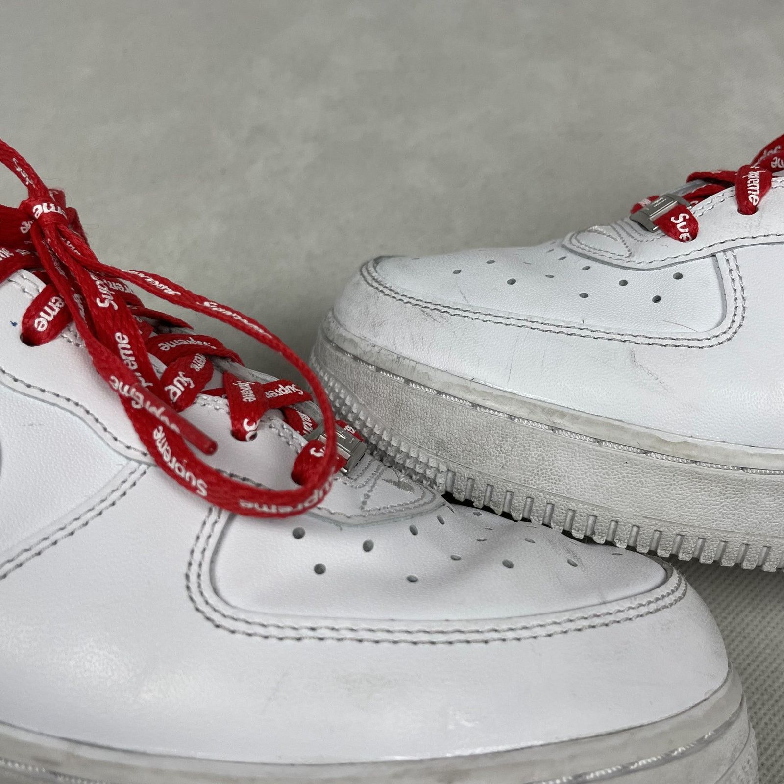 Nike × Supreme Nike Air Force 1 Low SP CU9225-100 Men White Leather Shoes 7 Size US 7 / EU 40 - 8 Thumbnail