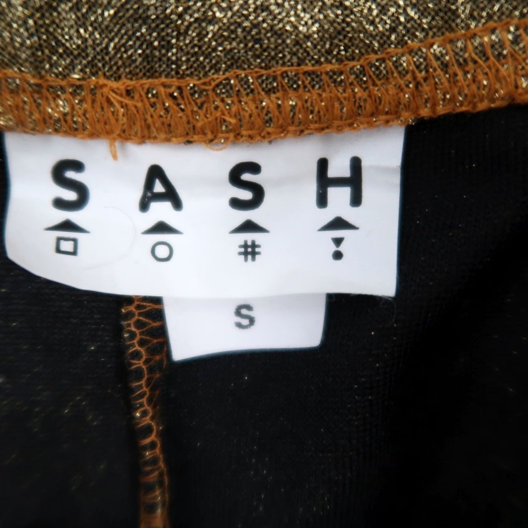 ASH VINTAGE Sash Leggings Gold Glitter Disco Glam 80s S Womens Party/Cocktail Striking Shimmer Pants S Size 28" / US 6 / IT 42 - 4 Thumbnail