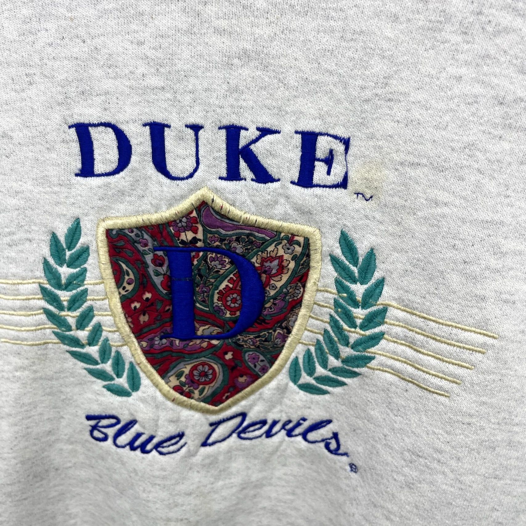 Vintage VINTAGE Duke University Blue Devils Sweatshirt XL Men Gray Cotton Crew Neck 90s University Pullover Sweatshirt Size US XL / EU 56 / 4 - 5 Thumbnail