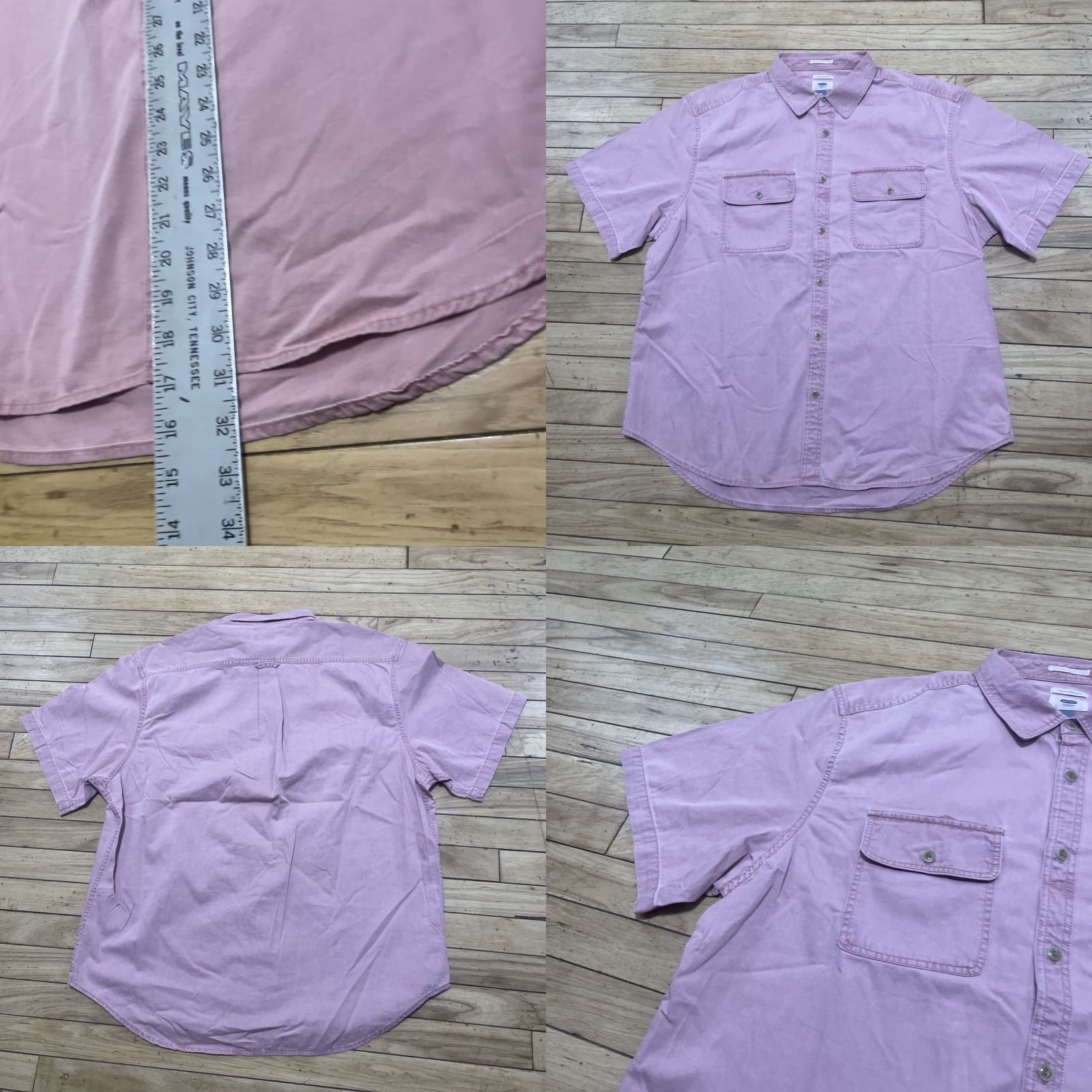 Old Navy Old Navy Shirt Men 2XL Slim Fit Pink Twill Utility Pockets XXL Size US XXL / EU 58 / 5 - 9 Thumbnail