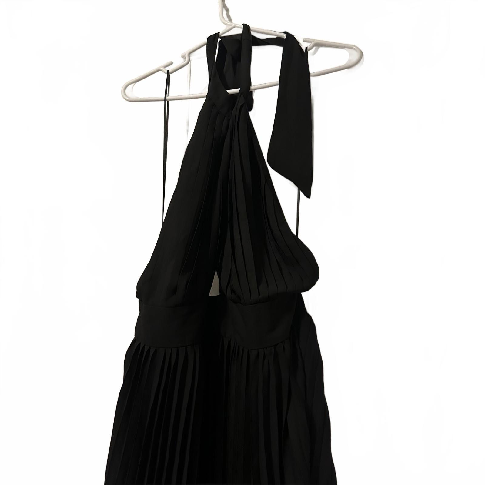Designer Elegant Black Pleated Maxi Dress by Pink Lily Size 3XL / US 20-22 - 3 Thumbnail