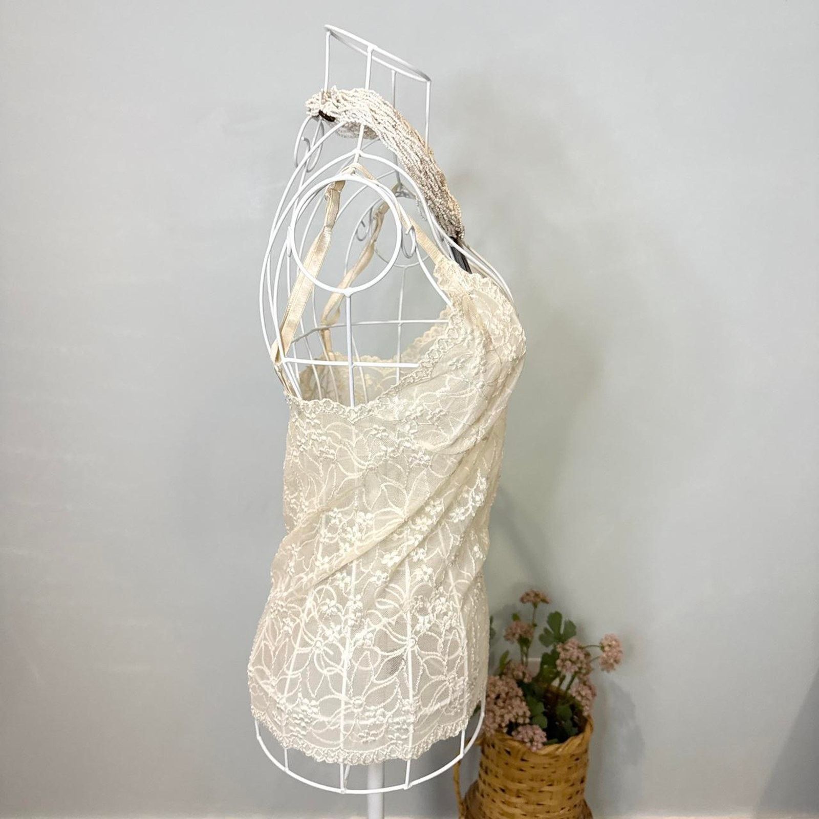 Other Vintage y2k cream lace tank top Size M / US 6-8 / IT 42-44 - 5 Thumbnail