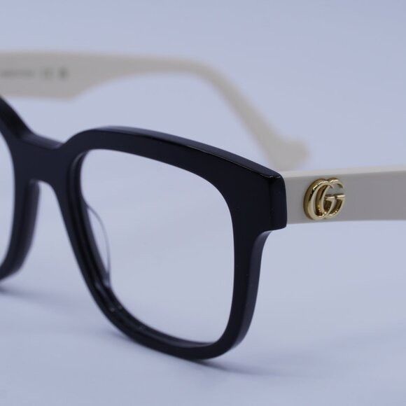 Gucci Gucci GG0958O 005 Eyeglasses Black/White 52mm Square Frame Size ONE SIZE - 8 Thumbnail
