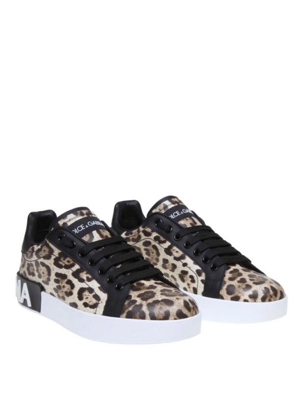 Dolce & Gabbana o1y0925 Leopard-Print Low-Top Sneakers in Multicolor Size US 4 / IT 34 - 4 Thumbnail
