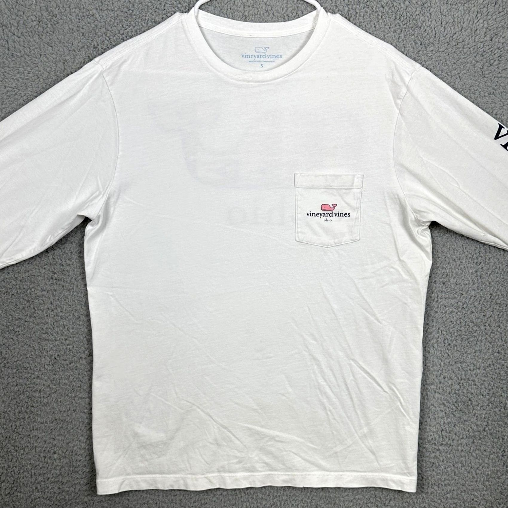 Vineyard Vines Vineyard Vines Ohio T-Shirt Long Sleeve White Crew Neck Pocket Graphic Whale Mens Small Size US S / EU 44-46 / 1 - 3 Thumbnail