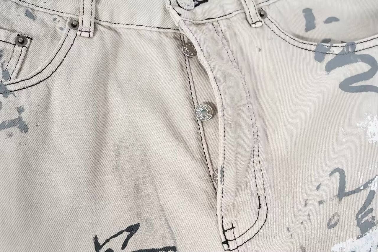 Japanese Brand × Vintage hand-painted baggy jeans Size US 36 / EU 52 - 7 Thumbnail